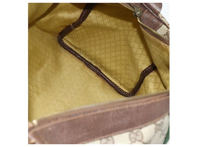 Borsa GUCCI GG Supreme Web Sherry Line PVC Beige Rosso Auth 177775 - vista 17