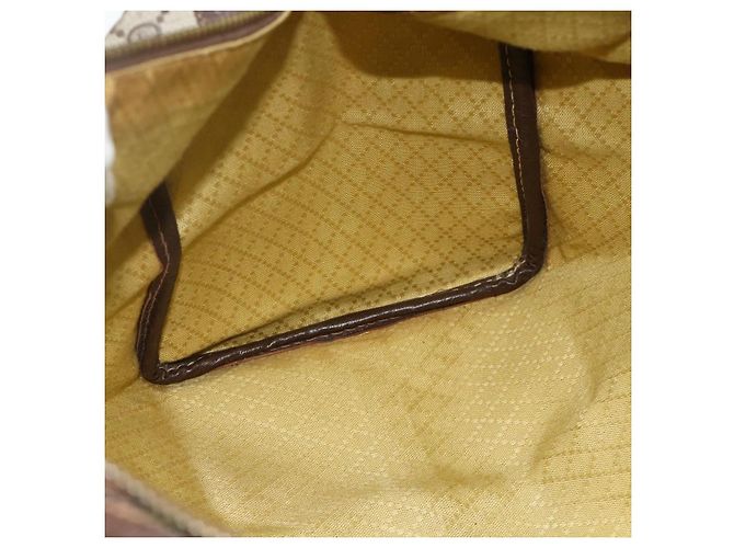 Borsa GUCCI GG Supreme Web Sherry Line PVC Beige Rosso Auth 177775 - vista 18