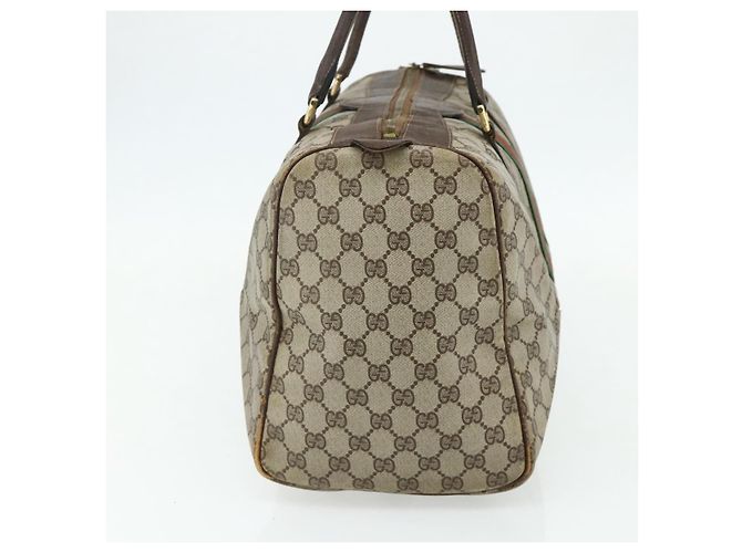 Borsa GUCCI GG Supreme Web Sherry Line PVC Beige Rosso Auth 177775 - vista 5