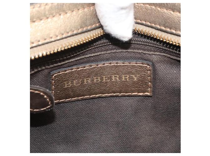 Borsa a spalla Nova Check in PVC Beige Oro Auth bs35011 di BURBERRY D'oro - vista 17