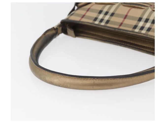 Borsa a spalla Nova Check in PVC Beige Oro Auth bs35011 di BURBERRY D'oro - vista 7