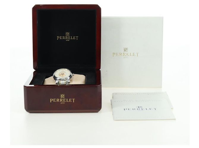 PERRELET Doppelrotor-Uhr Zweifarbendesign Nr. 45 Edelstahl Auth am6930SM Silber - Ansicht 12
