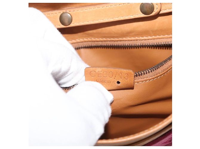 Céline Borsa a Spalla in Tela Macadam C di CELINE in Suede Rosa Oro Auth 178989A D'oro - vista 12