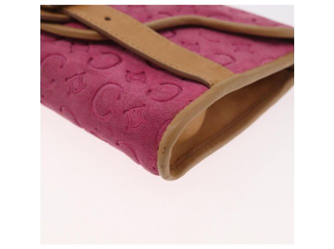 Céline Borsa a Spalla in Tela Macadam C di CELINE in Suede Rosa Oro Auth 178989A D'oro - vista 15