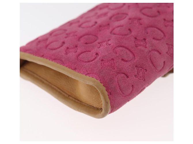 Céline Borsa a Spalla in Tela Macadam C di CELINE in Suede Rosa Oro Auth 178989A D'oro - vista 16