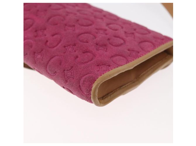 Céline Borsa a Spalla in Tela Macadam C di CELINE in Suede Rosa Oro Auth 178989A D'oro - vista 17