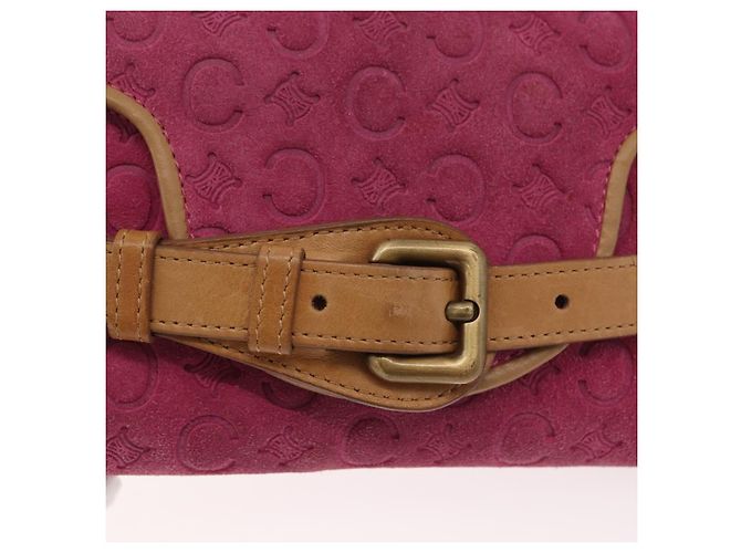 Céline Borsa a Spalla in Tela Macadam C di CELINE in Suede Rosa Oro Auth 178989A D'oro - vista 18
