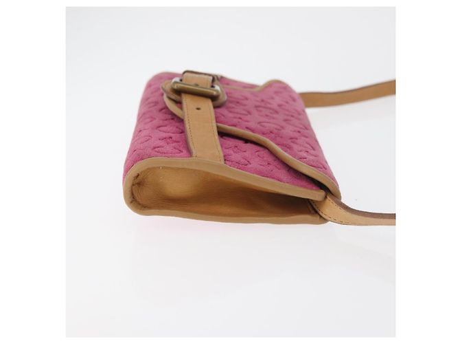 Céline Borsa a Spalla in Tela Macadam C di CELINE in Suede Rosa Oro Auth 178989A D'oro - vista 3