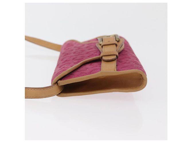 Céline Borsa a Spalla in Tela Macadam C di CELINE in Suede Rosa Oro Auth 178989A D'oro - vista 4