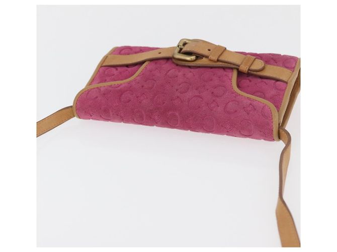 Céline Borsa a Spalla in Tela Macadam C di CELINE in Suede Rosa Oro Auth 178989A D'oro - vista 6