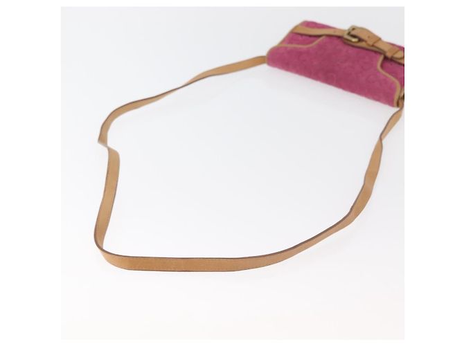 Céline Borsa a Spalla in Tela Macadam C di CELINE in Suede Rosa Oro Auth 178989A D'oro - vista 7