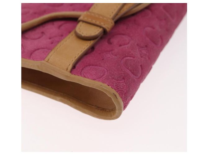 Céline Borsa a Spalla in Tela Macadam C di CELINE in Suede Rosa Oro Auth 178989A D'oro - vista 8