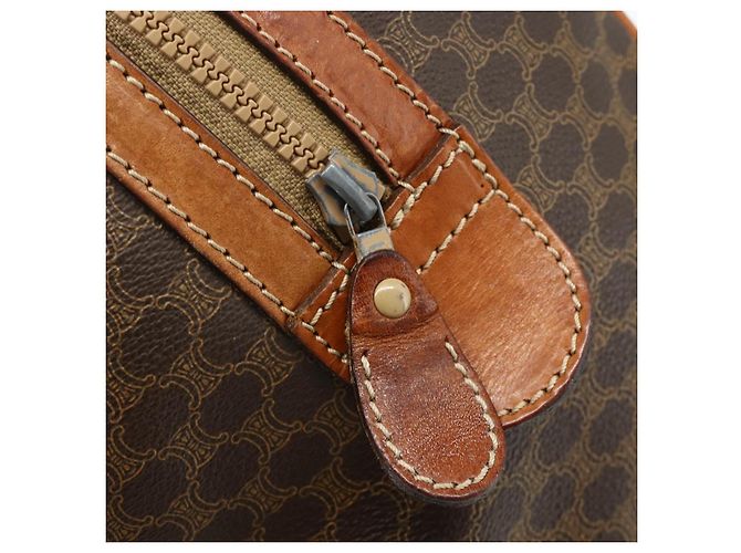 Céline Bolsa de mão em lona Macadam CELINE em couro PVC marrom e dourado Auth ka4217 - vista 10
