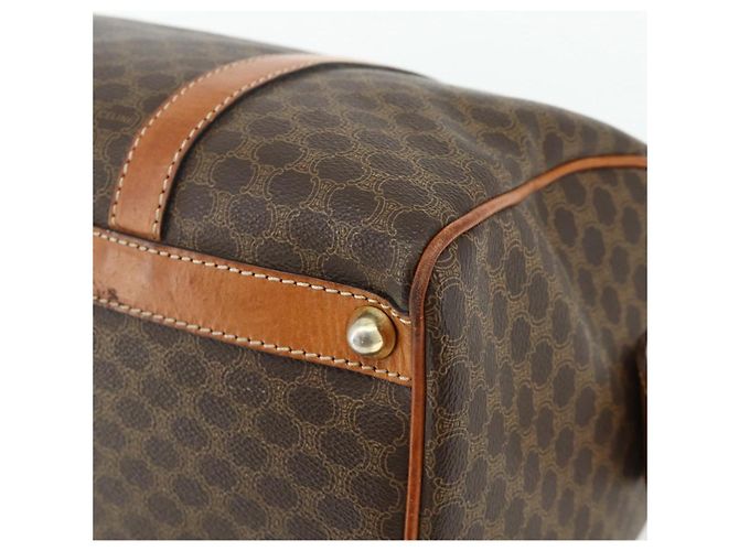 Céline Bolsa de mão em lona Macadam CELINE em couro PVC marrom e dourado Auth ka4217 - vista 15