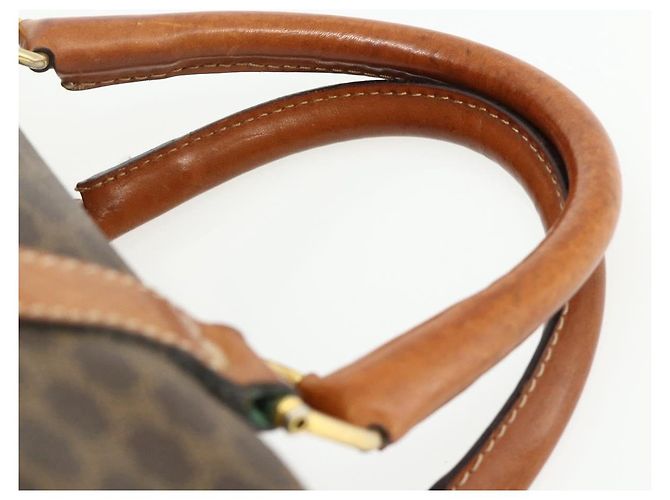 Céline Bolsa de mão em lona Macadam CELINE em couro PVC marrom e dourado Auth ka4217 - vista 8