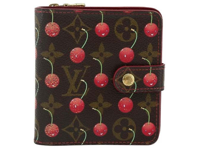 LOUIS VUITTON Monogram Cherry Compact Zip Bifold Wallet M95005 LV Auth 178602A - view 13