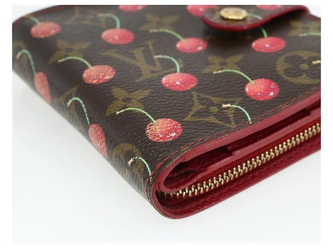 LOUIS VUITTON Monogram Cherry Compact Zip Bifold Wallet M95005 LV Auth 178602A - view 14