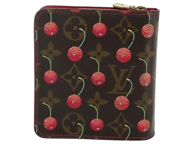 LOUIS VUITTON Monogram Cherry Compact Zip Bifold Wallet M95005 LV Auth 178602A - view 2