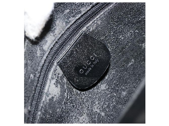 Borsa a mano GUCCI in pelle verniciata nera e argento 000 2058 0504 5 Auth 177486 Nero - vista 14