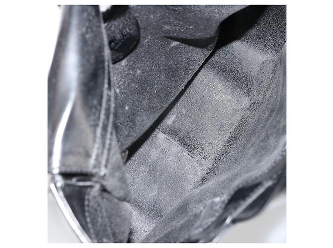 Borsa a mano GUCCI in pelle verniciata nera e argento 000 2058 0504 5 Auth 177486 Nero - vista 15