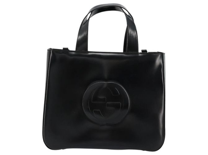 Borsa a mano GUCCI in pelle verniciata nera e argento 000 2058 0504 5 Auth 177486 Nero - vista 2