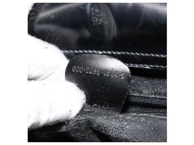 Borsa a mano GUCCI in pelle verniciata nera e argento 000 2058 0504 5 Auth 177486 Nero - vista 20