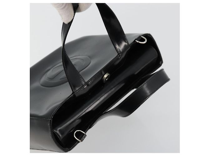 Borsa a mano GUCCI in pelle verniciata nera e argento 000 2058 0504 5 Auth 177486 Nero - vista 6