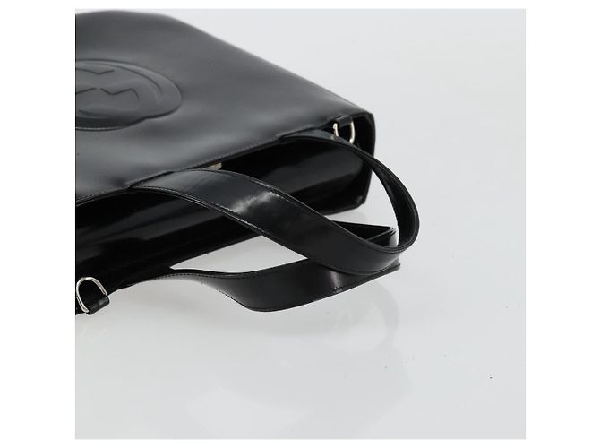 Borsa a mano GUCCI in pelle verniciata nera e argento 000 2058 0504 5 Auth 177486 Nero - vista 7