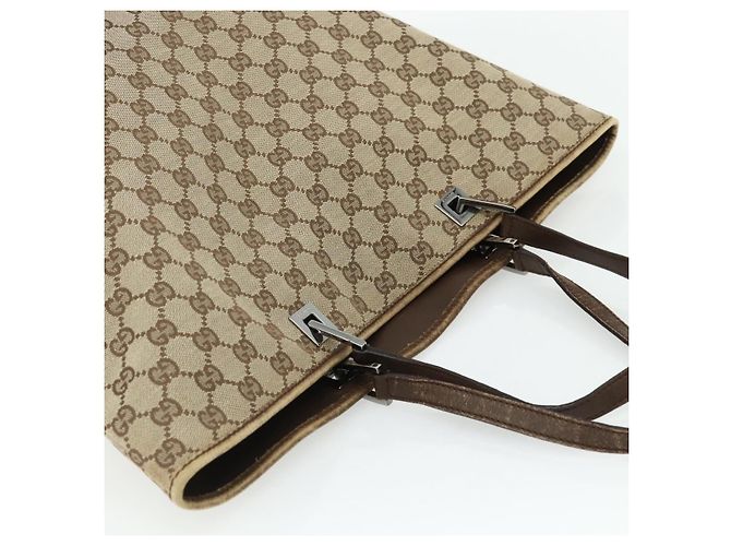 Borsa Tote GG Canvas Gucci Beige Argento 31242 Auth 178007 - vista 6