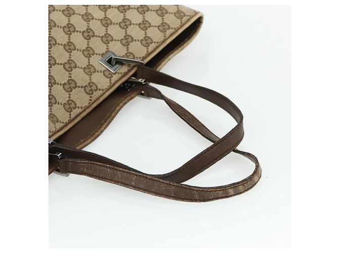 Borsa Tote GG Canvas Gucci Beige Argento 31242 Auth 178007 - vista 7