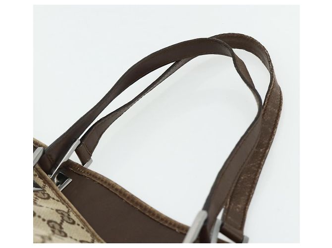 Borsa Tote GG Canvas Gucci Beige Argento 31242 Auth 178007 - vista 8