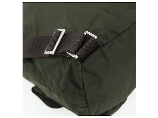 PRADA Backpack Nylon Khaki Silver Auth bs34477 Silvery - view 18