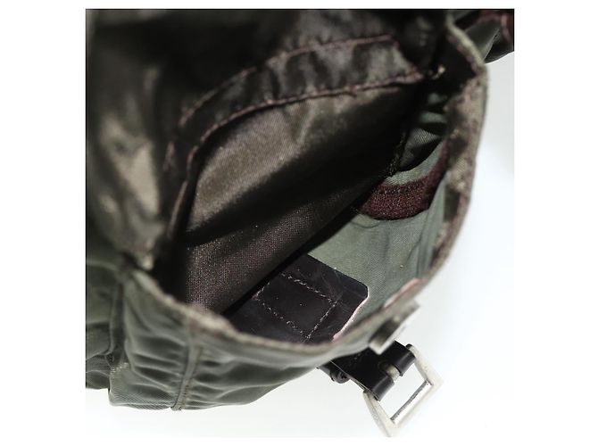 PRADA Backpack Nylon Khaki Silver Auth bs34477 Silvery - view 26