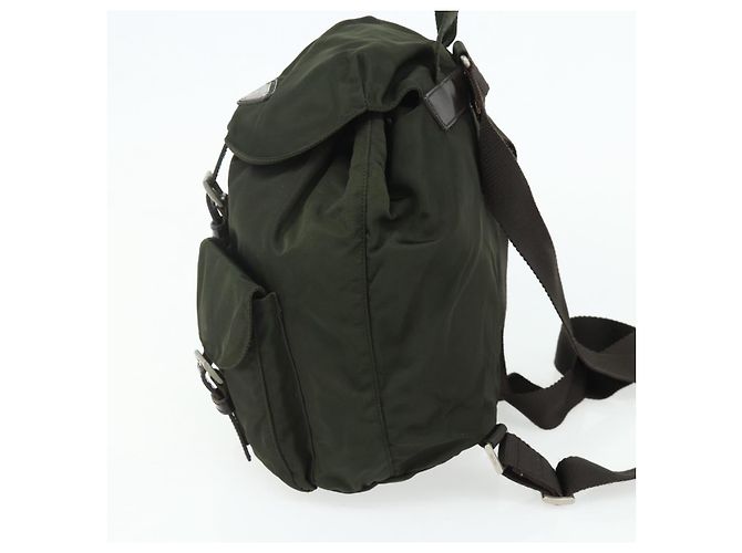 PRADA Backpack Nylon Khaki Silver Auth bs34477 Silvery - view 4