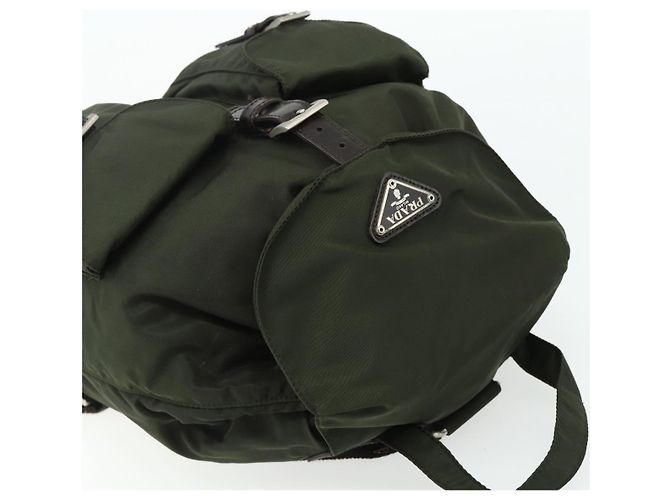 PRADA Backpack Nylon Khaki Silver Auth bs34477 Silvery - view 6
