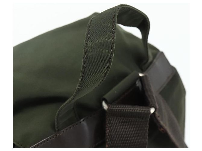 PRADA Backpack Nylon Khaki Silver Auth bs34477 Silvery - view 7