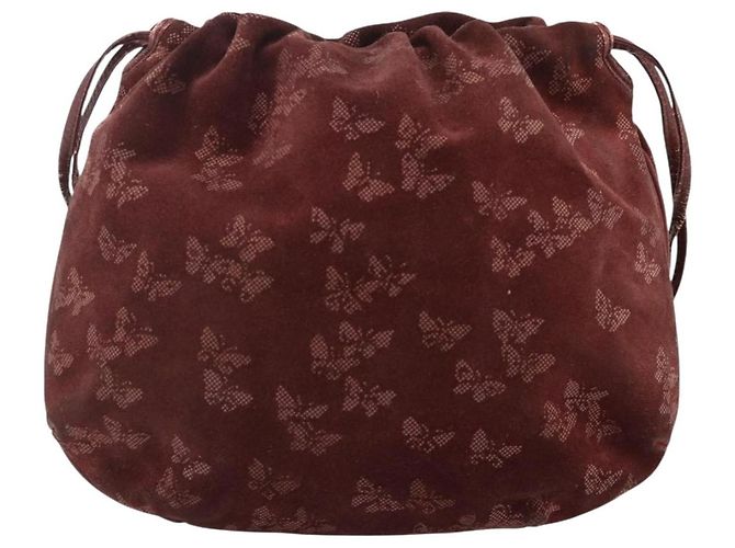 Borsa a Spalla Bottega Veneta Camoscio Bordeaux Oro Auth bs34964 D'oro Bordò - vista 13