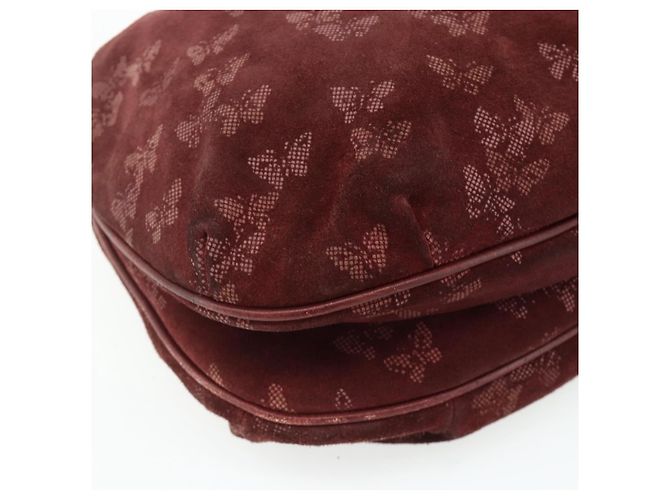 Borsa a Spalla Bottega Veneta Camoscio Bordeaux Oro Auth bs34964 D'oro Bordò - vista 14