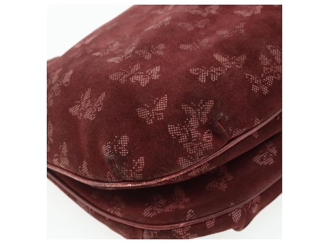 Borsa a Spalla Bottega Veneta Camoscio Bordeaux Oro Auth bs34964 D'oro Bordò - vista 16