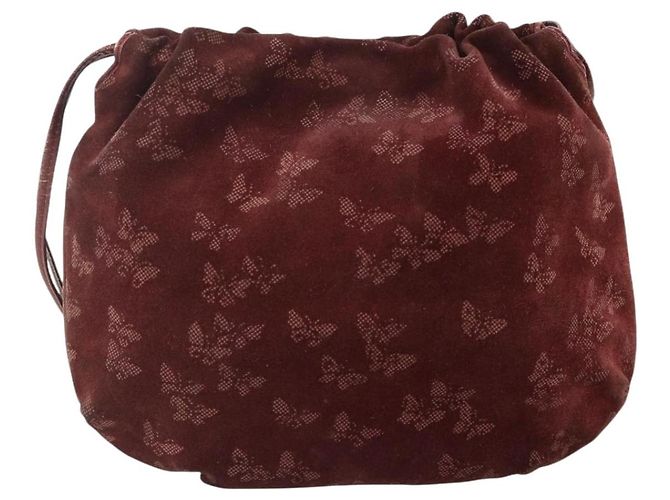 Borsa a Spalla Bottega Veneta Camoscio Bordeaux Oro Auth bs34964 D'oro Bordò - vista 2