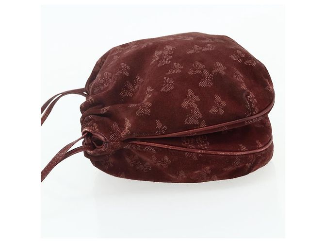 Borsa a Spalla Bottega Veneta Camoscio Bordeaux Oro Auth bs34964 D'oro Bordò - vista 3