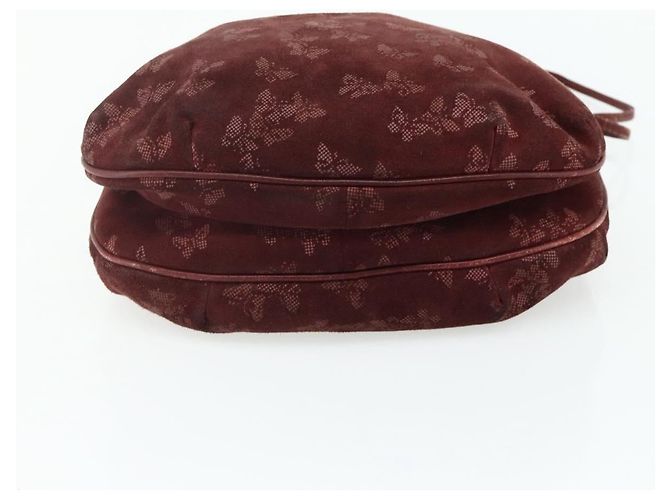 Borsa a Spalla Bottega Veneta Camoscio Bordeaux Oro Auth bs34964 D'oro Bordò - vista 5
