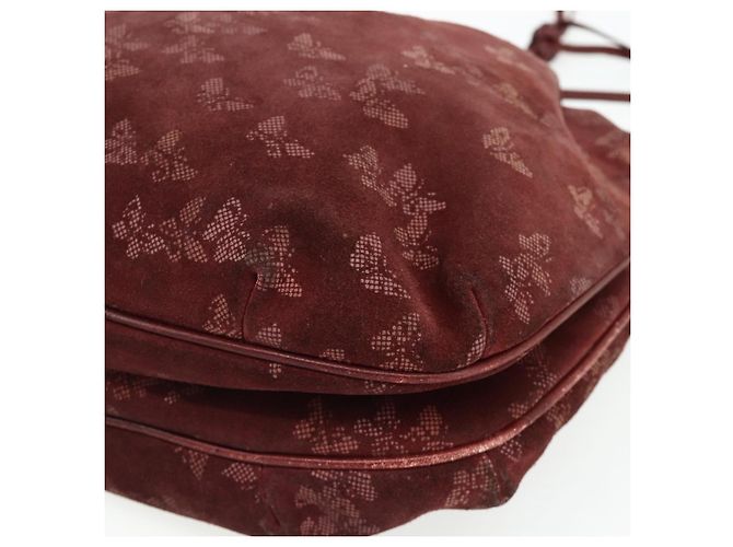 Borsa a Spalla Bottega Veneta Camoscio Bordeaux Oro Auth bs34964 D'oro Bordò - vista 9