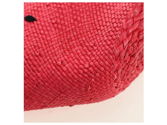 LOEWE Wassermelon Tote Bag Raffia 2-Wege Rot Auth 177162SAV - Ansicht 10