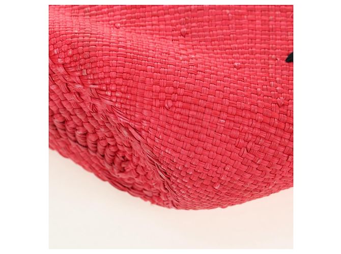 LOEWE Wassermelon Tote Bag Raffia 2-Wege Rot Auth 177162SAV - Ansicht 16