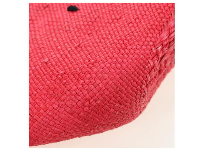 LOEWE Wassermelon Tote Bag Raffia 2-Wege Rot Auth 177162SAV - Ansicht 17