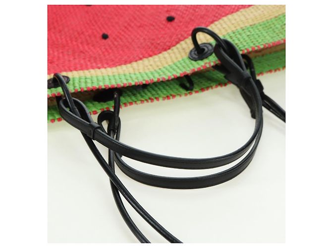 LOEWE Wassermelon Tote Bag Raffia 2-Wege Rot Auth 177162SAV - Ansicht 7