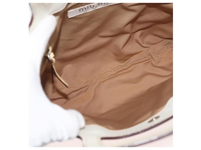 Miu Miu Handtasche aus Leder Beige Silber Authentisch bs34801 - Ansicht 10