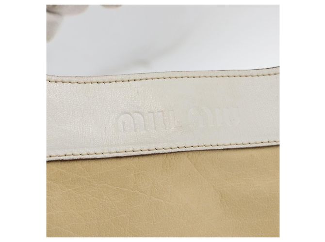 Miu Miu Handtasche aus Leder Beige Silber Authentisch bs34801 - Ansicht 18