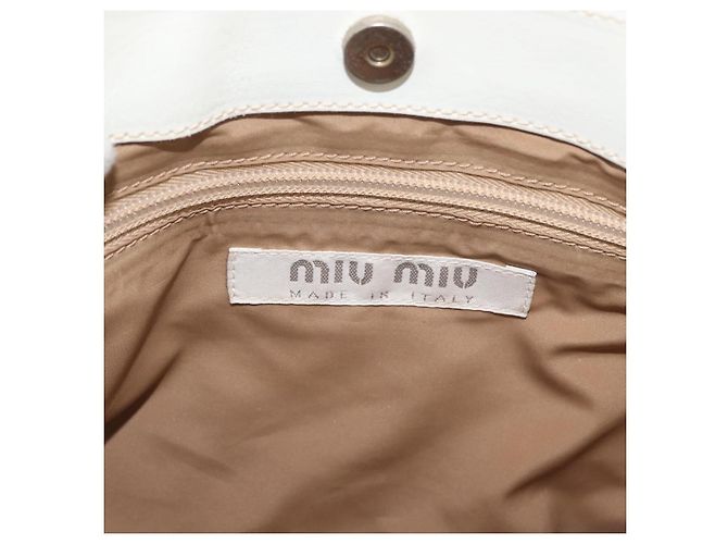 Miu Miu Handtasche aus Leder Beige Silber Authentisch bs34801 - Ansicht 19